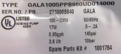NEW PROMINENT GALA1005PPB960UD014000 METERING DOSING PUMP