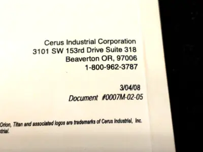 USED CERUS #0007M-02-05 DATE 3/04/08