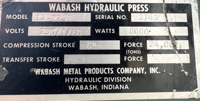 USED WABASH WABASH 12-123T PRESS