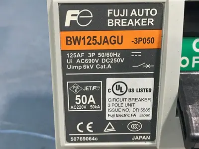 New | in-Stock FUJI BW125JAGU  3P050 Circuit Breakers Ohio US | HGR 24 #1326039