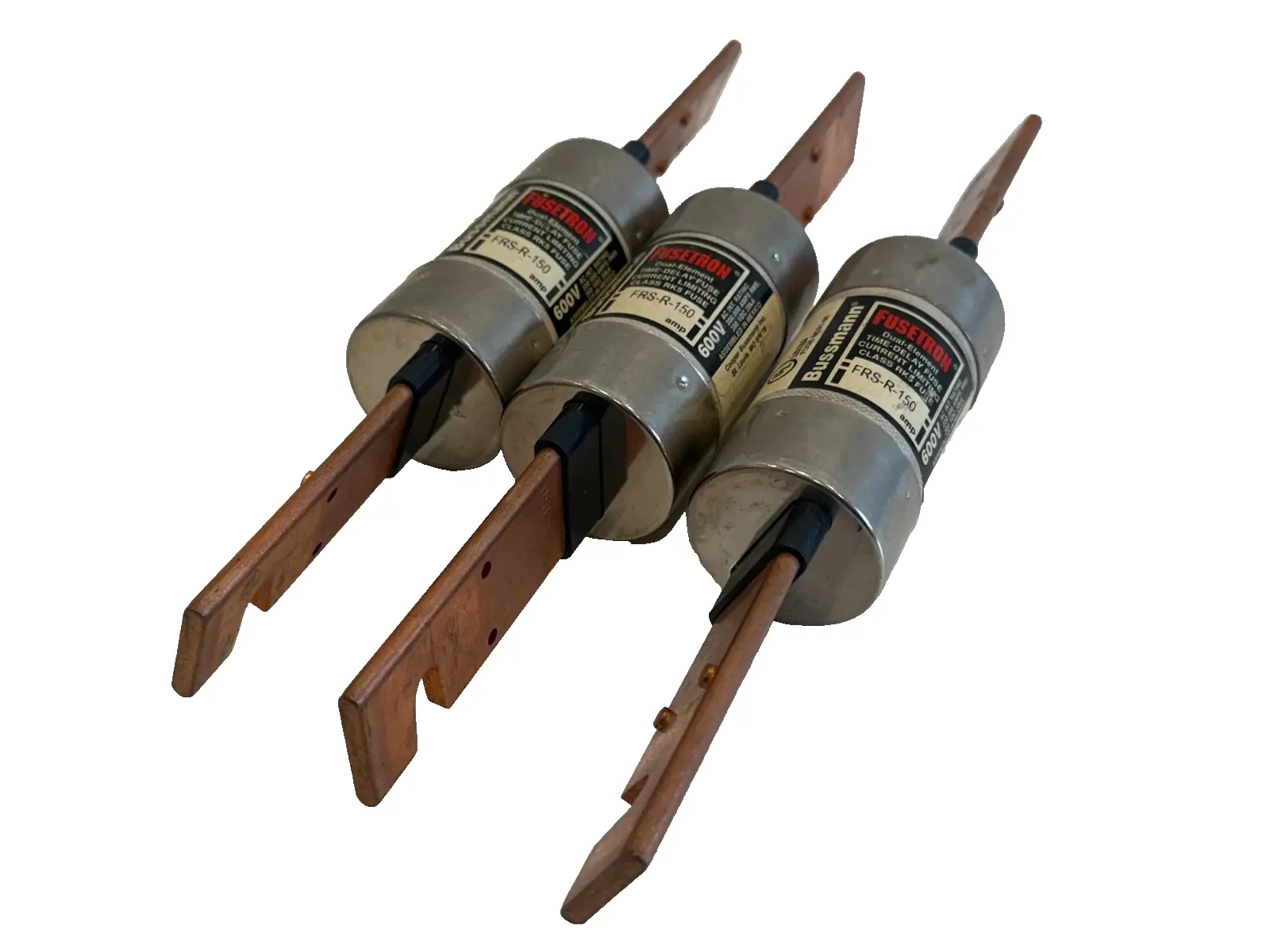 NEW LOT OF 3 BUSSMANN FRS-R-150 FUSES 600V FRSR150