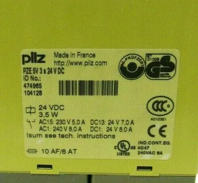 NEW PILZ PZE 5V 3S 24 V DC SAFETY RELAY 474965 PZE5V3S24VDC