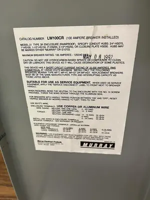 New | in-Stock MURRAY LW100CR Miscellaneous Equipment (Electrical & Power) Ohio US | Surplus Asset Holdings #1241410