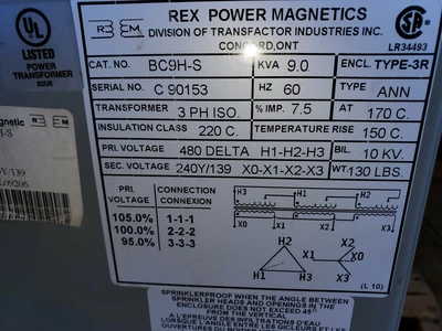 USED Rex Power Magnetics BC9H-S