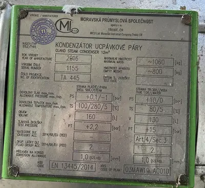 USED ŠKODA STEAM TURBINE