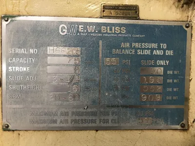 USED 1974 BLISS BLISS C-75 PRESS