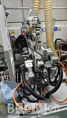 USED 2016 BIESSE AKRON 1440A USED EDGEBANDER WITH CORNER ROUNDING AND PREMILLING ++