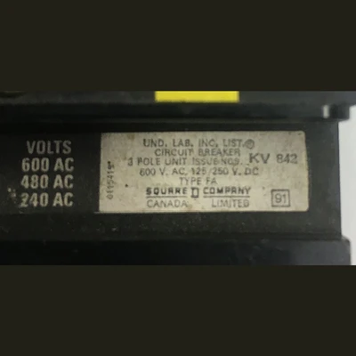Square D 3 Pole I-Line 100 Amp Breaker