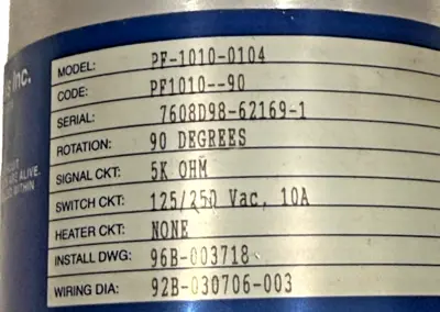 NEW JORDAN CONTROLS PF-1010-0104