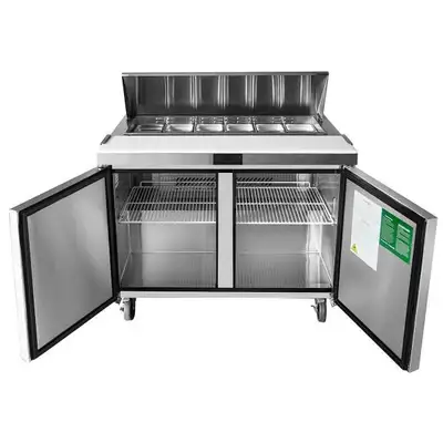 New | in-Stock Atosa New Atosa MSF8303GR 60" Sandwich Prep. Table with (16) 6" Deep Poly Pans Food Prep Tables Illinois US | Falcon Restaurant Supply #1375347
