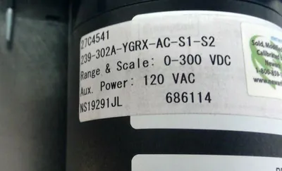Crompton 239-302A-YGRX-AC-S1-S2 DC Volts Meter, 0-300VDC (27C4541) 5D-5