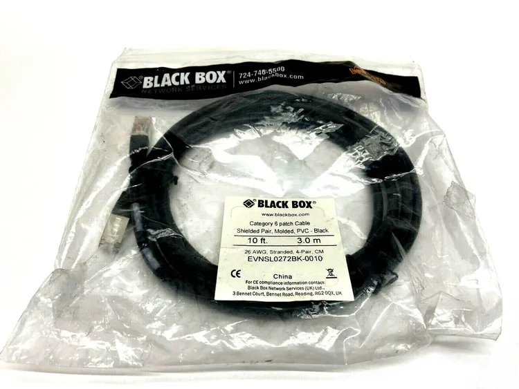 New | in-Stock BLACK BOX 10' FT CATEGORY 6 PATCH CABLE Cable & Wire | Maverick Industrial Sales #1117857