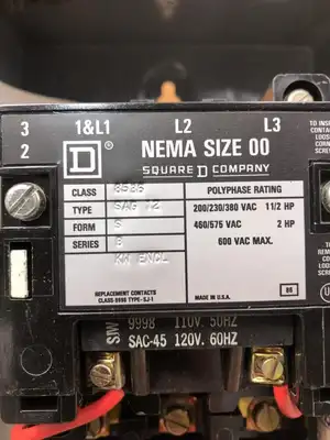 Square D SAG-12 NEMA Size 00 AC Magnetic Starter 1.5/2HP 200-230V 460-575V -NIB