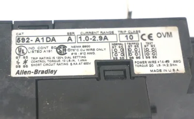 NEW ALLEN BRADLEY 592-A1DA OVERLOAD RELAY 592A1DA