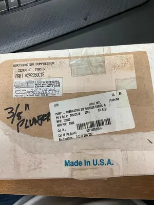 Worthington Lubricating 3/8 Plunger Series C PN: 292050C18