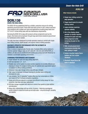New | in-Stock 2026 FURUKAWA DCRL130 ROCK DRILL Drill Rigs Pennsylvania US | East West Machinery & Drilling #1417667