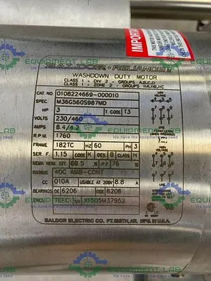 USED FRISTAM FZX2100 3 HP CENTRIFUGAL PUMP ON STAINLESS STEEL ROLLING CART W/ CONTROLLER