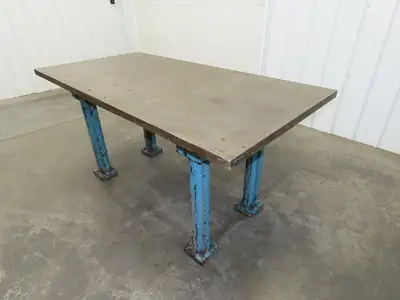 Vintage Precision Steel Welding Layout Table 72x36" Cast Iron 1-1/2" Thick Top