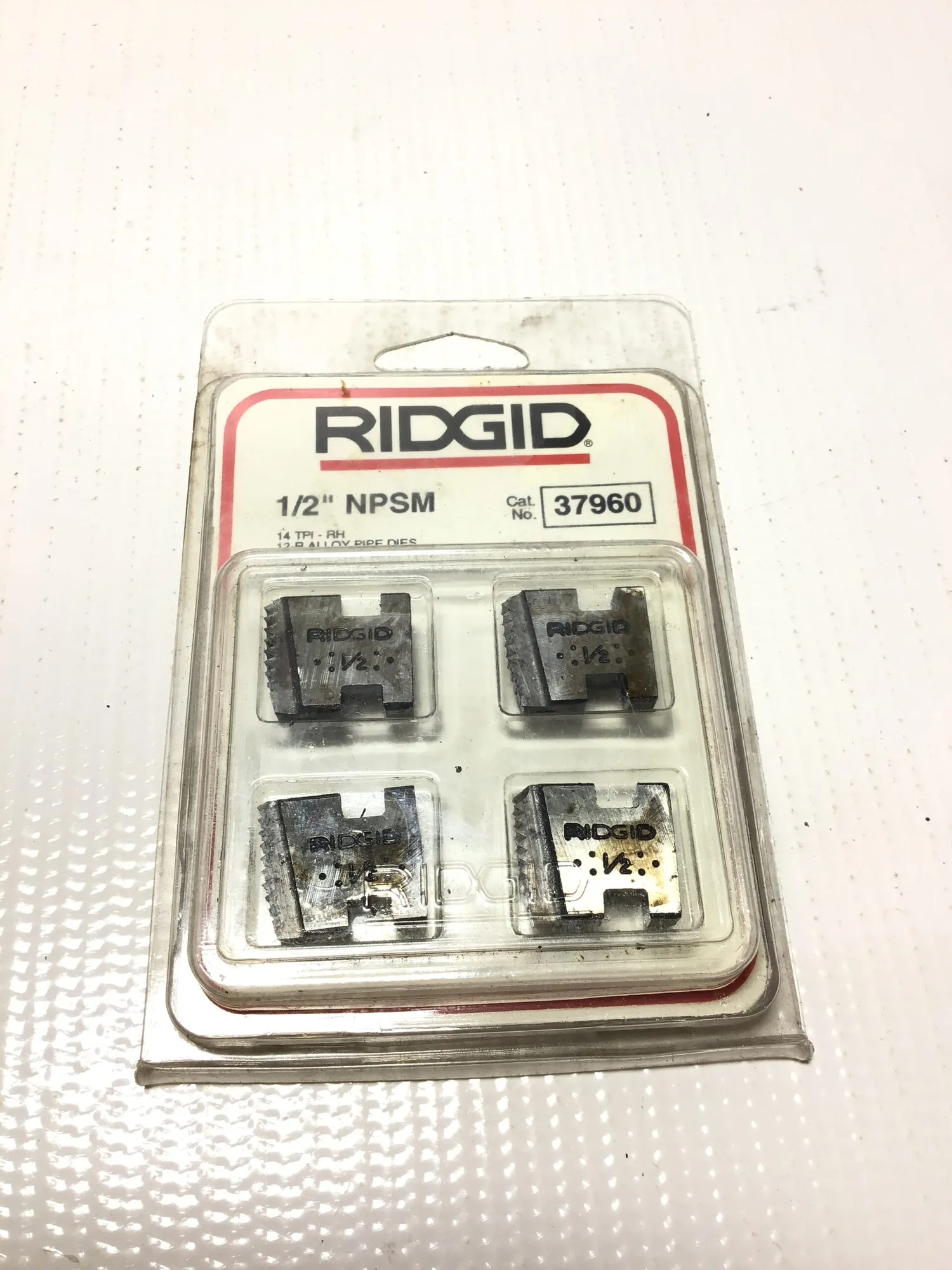 Ridgid 37960 Alloy Pipe Dies 1/2″NPSM 14 TPI-RH for 0R/11R/00R/111R/12R/30A/31A Threaders