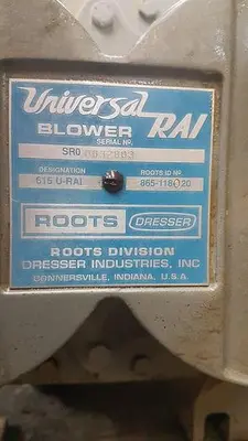 USED ROOTS DRESSER 615 U-RAI ROTARY POSITIVE VACUUM PUMP / BLOWER