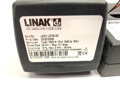 USED LINAK CARELINE LINEAR ACTUATOR W/ CB07-U0030-00 CONTROL BOX