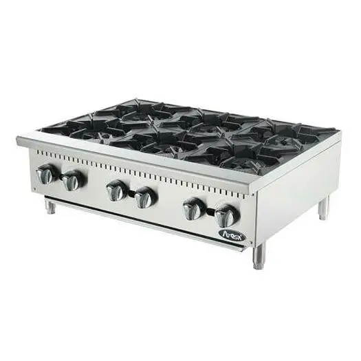 Atosa CookRite ATHP-36-6, 36-Inch Heavy Duty Six Burner Hot Plate / Countertop