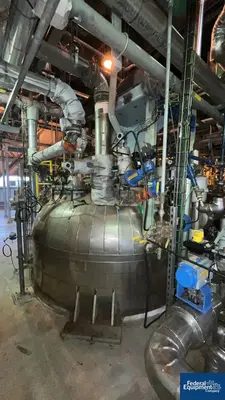 USED 3V Tech 5,000 Gal 3V Tech Glass Lined Reactor, 100/125#