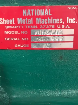 NATIONAL NH5212 Fabricating/Presses, Shear | Machinery Central (9)