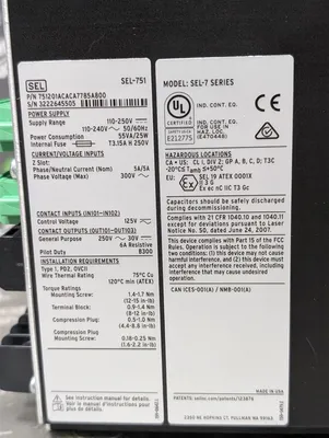 Schweitzer SEL-751 Feeder Protection Relay 751201ACACA7785A800 751#1002 New NIB