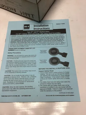 BS & B Safety Systems D 4″ Rupture Disk 14070180-1 Lot of 2