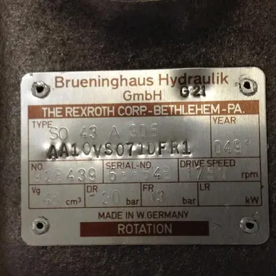 USED REXROTH AA10VS071DFR1