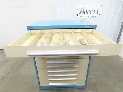 Nu-Era Modular Tool Storage Cabinet 11 Drawer 45x28x61" Stanley Vidmar Blue