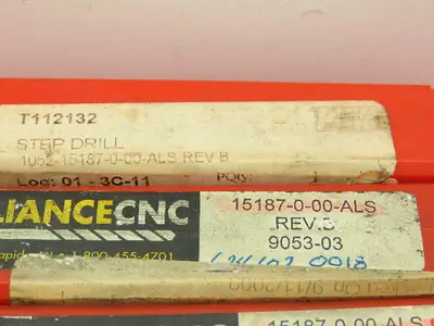 Alliance CNC 15187 Carbide Chamfer Step Drill 2-Flute Coolant 16mm Cut  LOT OF 6