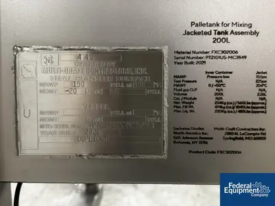 USED Sartorius 200 Liter Sartorius Palletank for Mixing Jacketed