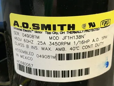 Used A.O. SMITH JF1H138N Motors (misc) Ohio US | HGR 24 #1556718