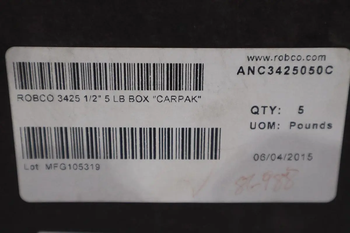 ROBCO ANC3425050C 3425 1/2" CARPAK 5 POUNDS - NEW IN BOX - STOCK GF855