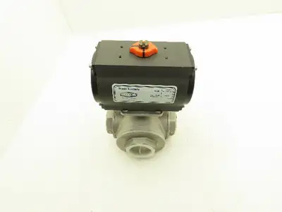 Dixon RP-BA-101-DA Pneumatic Actuated 2" CF8M 3 Way Stainless Ball Valve 800 WOG