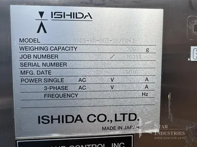 Used 2010 ASHIDA DACS-WN-003-SB/PB-1 Checkweighers (Misc) | Star Industries #1253730