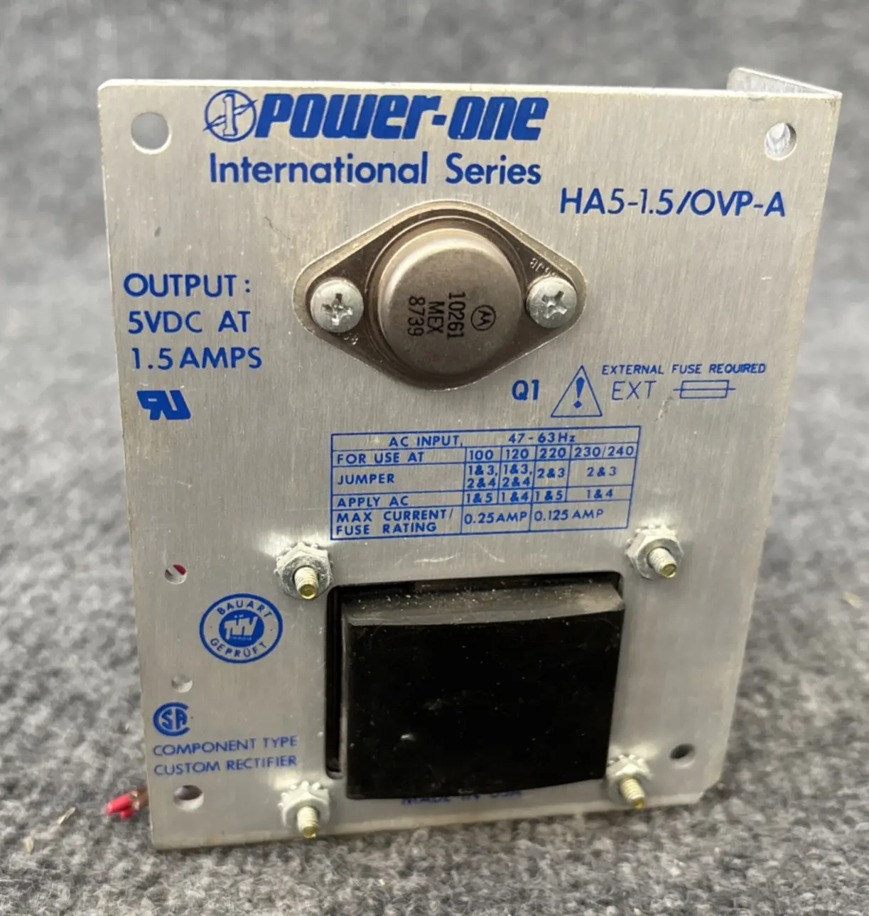 Used Power One ["HA5-1.5/0VP-A", "HA5-1.5/OVP-A"] Single Output Power Supplies California US | Davliegogo LLC #1707854