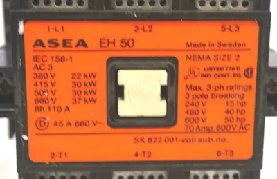 NEW ABB ASEA EH50C-2 CONTACTOR EH50C2