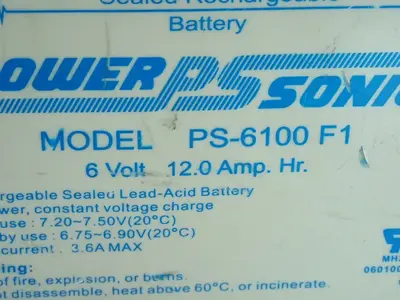 Used POWER SONIC PS6100F1 Batteries Ohio US | HGR 24 #1006796