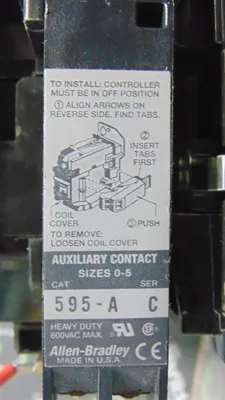 Allen Bradley 509-AOD-A4G/B NEMA Size 0 Motor Starter 115-120V Coil Used