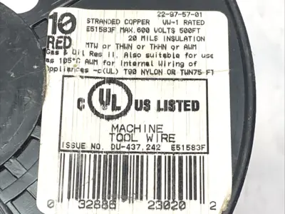 Used Southwire Red Stranded Copper Machine Tool Wire VW-1 600V 2lbs 5.4oz Cable & Wire Michigan US | Maverick Industrial Sales #1518213