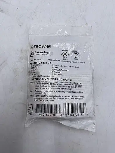 Used INTERLOGIX INTERLOGIX 1078CW-M Misc Electrical & Power Parts | ND Industrial Surplus #1212726
