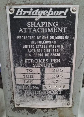 USED BRIDGEPORT E Shaping Head