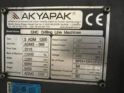AKYAPAK 3ADM 1200 Beam Drilling Lines | FERRIC Machinery, Inc. (5)