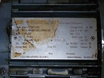 Used SEW EURODRIVE SA47/T DT71D4 Motors (misc) Ohio US | HGR 24 #1048224