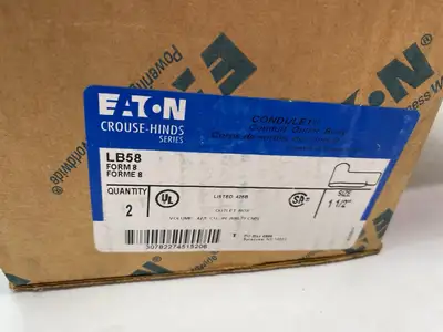 New | in-Stock Eaton Crouse-Hinds Condulet Form 8 Conduit Outlet Body LB, 1-1/2" 2-PACK Electrical Fittings Michigan US | Maverick Industrial Sales #1509707