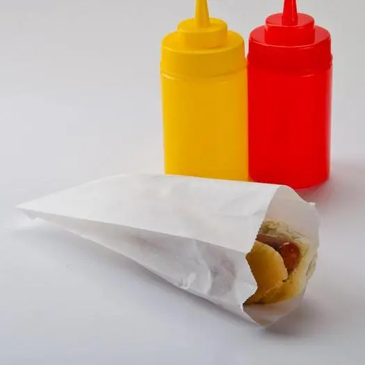 3 1/2" x 1 1/2" x 9" Plain Paper Hot Dog Bag - 1000 / Case