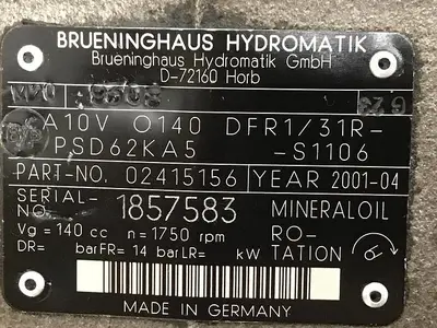USED BRUENINGHAUS HYDROMATIK A10V O140 DFR1/31R-PSD62KA5